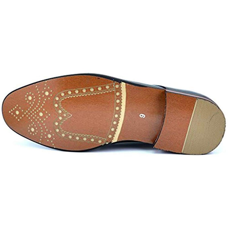 Bruno Marc Moda Italy Prince Men's Classic Modern Oxford Lace Dress Shoes,Size 10.5W,Dark Brown - Image 5